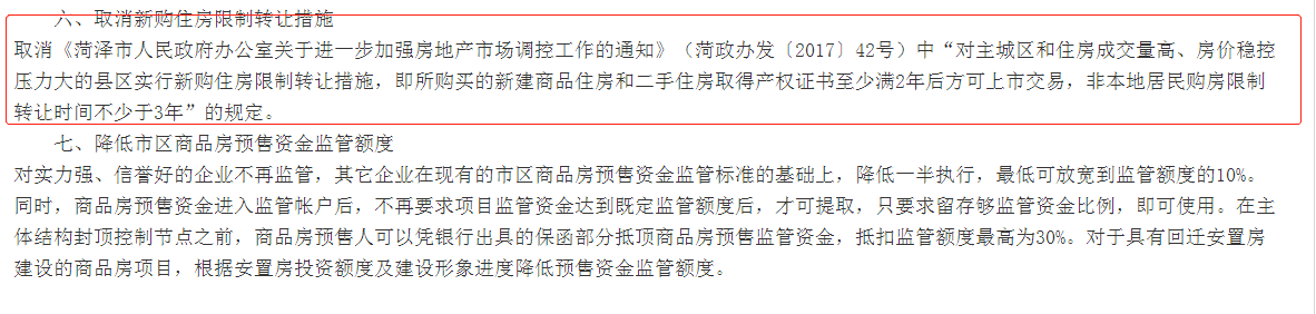 山东菏泽打响取消限售第一枪，房地产股闻声涨停，楼市风向变了吗