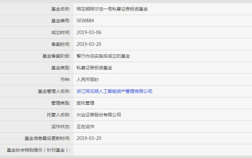 同花顺备案首只私募基金 或主打人工智能
