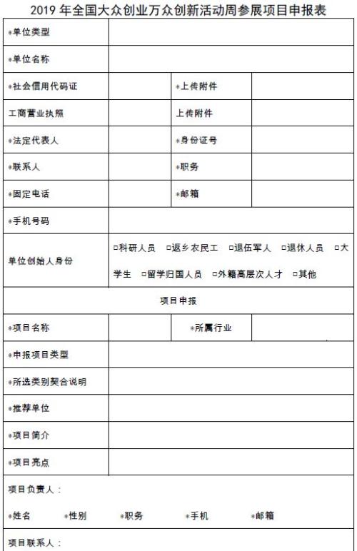 私募机构申报“2019年全国大众创业万众创新活动周”通知