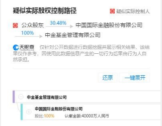 中金公司旗下的中金基金副总经理发生变更