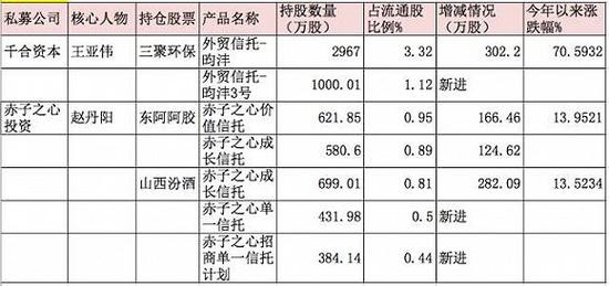 私募大佬们最新布局：王亚伟增持三聚环保