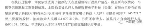 深交所问询乐视网：核实归还民生信托9亿款项资金来源