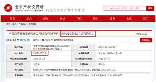 又有小股东清仓离场 5.9亿转让华泰保险6600万股权