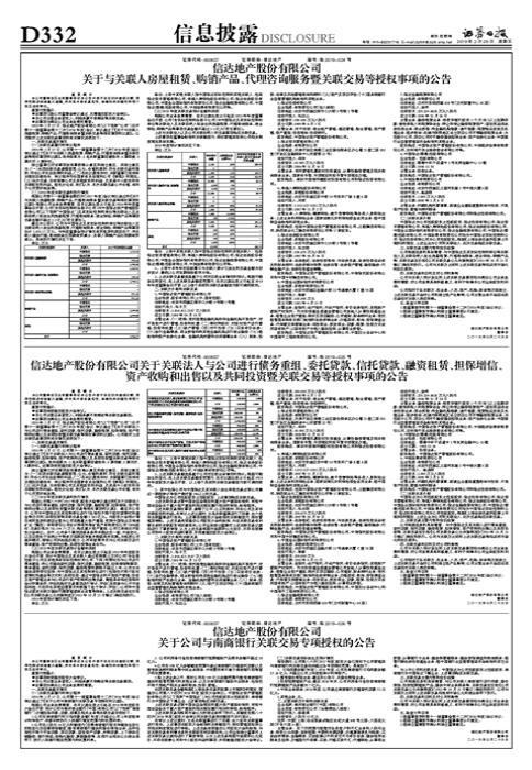 信达地产股份有限公司关于关联法人与公司进行债务重组、委托贷款、信托贷款、融资租赁、担保增信、 资产收购和出售以及共同投资暨关联交易等授权事项的公告