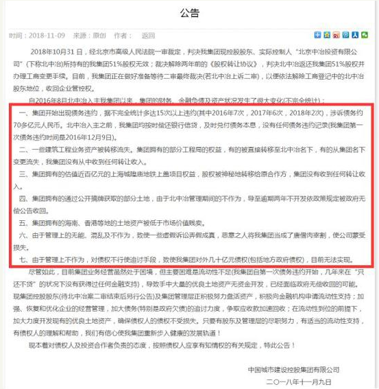 三家基金踩雷中城建讨债5亿 法院调查:公司一无所有