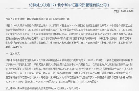 4家私募被取消会员资格 公募老将王卫东新华汇嘉在列