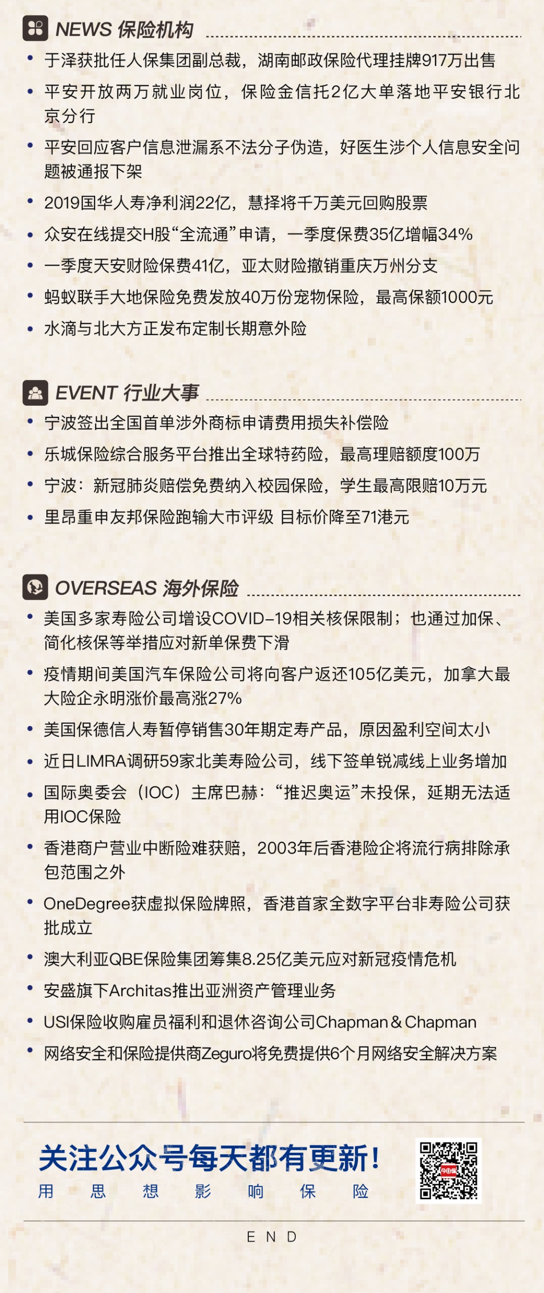 又一地产巨头曲线入保险；车险费改再提速代理人新规引关注 [4.13-4.19]