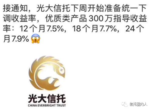 信托圈沸腾了！又一央企信托宣布下调收益 这次竟然降了0.7%