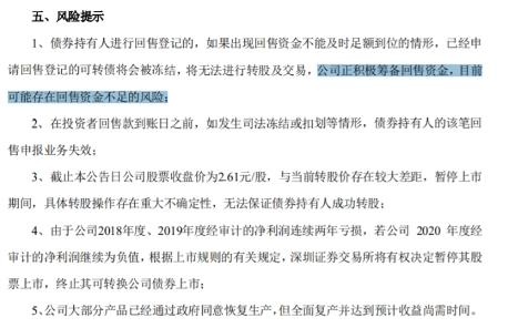 “首只违约可转债”即将诞生？回售触发 下修转股价、申请授信