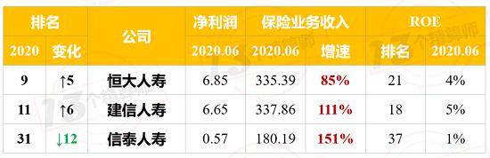 2020上半年寿险公司利润榜（非上市）