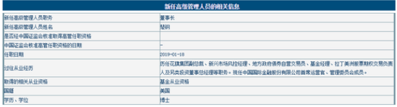 中金基金新任董事长楚钢 曾任花旗集团副总裁