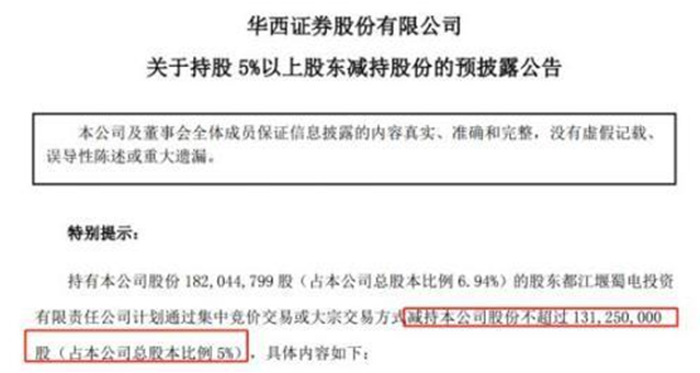 华西证券遭大幅减持！从8000万熬到17亿 刚解禁就抛售